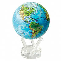 Глобус, що самообертається, левітуючий Mova Globe "Фізична карта", блакитний, діаметр 114 мм (США)