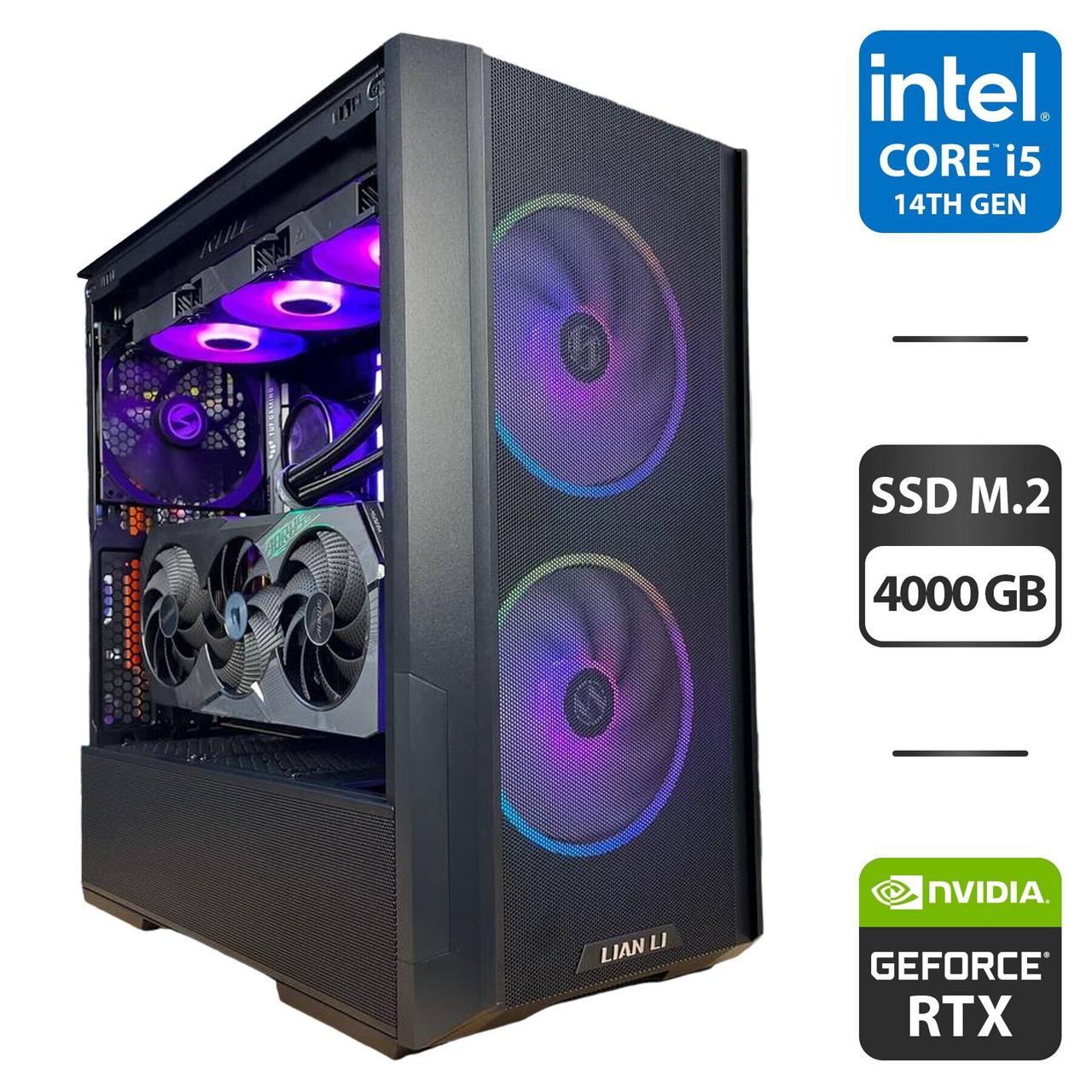 Збірка під замовлення: новий ігровий Lian Li LanCool 216 RGB Black MT/ i5-14600KF/ 32GB RAM/ 4000GB SSD/ RTX 4070 Ti 12GB/ 850W