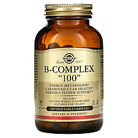 Solgar B-complex 100 mg 100 капсул, комплекс витаминов группы B, b-100, витамины группы Б