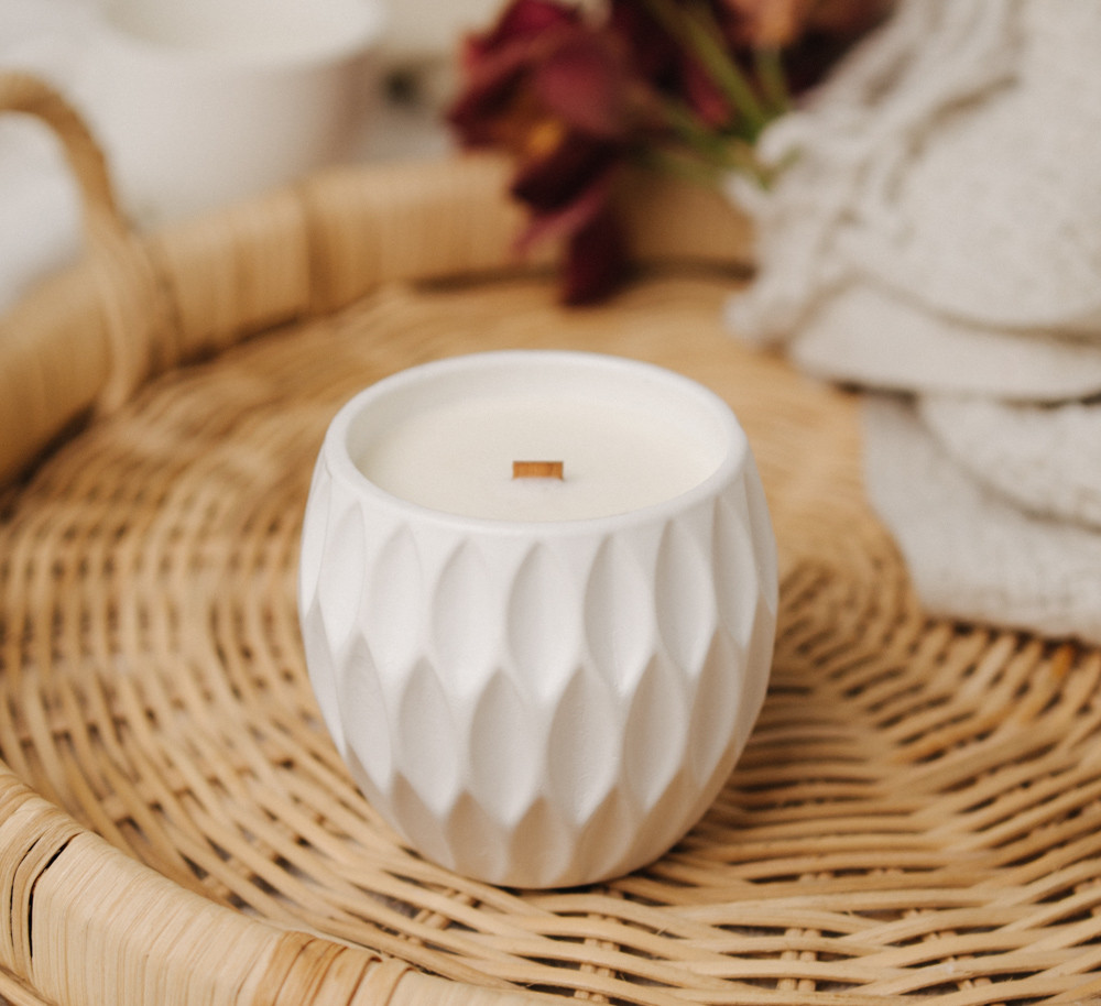 Аромасвічка RELAX KAKI WHITE 100% WOOD WAX 240g 50h Гранд Презент NAC 1096