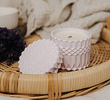 Аромасвічка ROMANTIC TEA SPA LAVENDER 100% WOOD WAX 200g 42h Гранд Презент NAC 1082