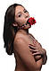 Кляп з трояндою Master Series: Eye-Catching Ball Gag With Rose, чорно-червоний, фото 8