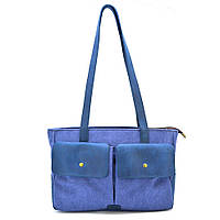 Тор! Женская сумка тоут из канвас и кожи TARWA RSkyK-3930-3md с передними карманами