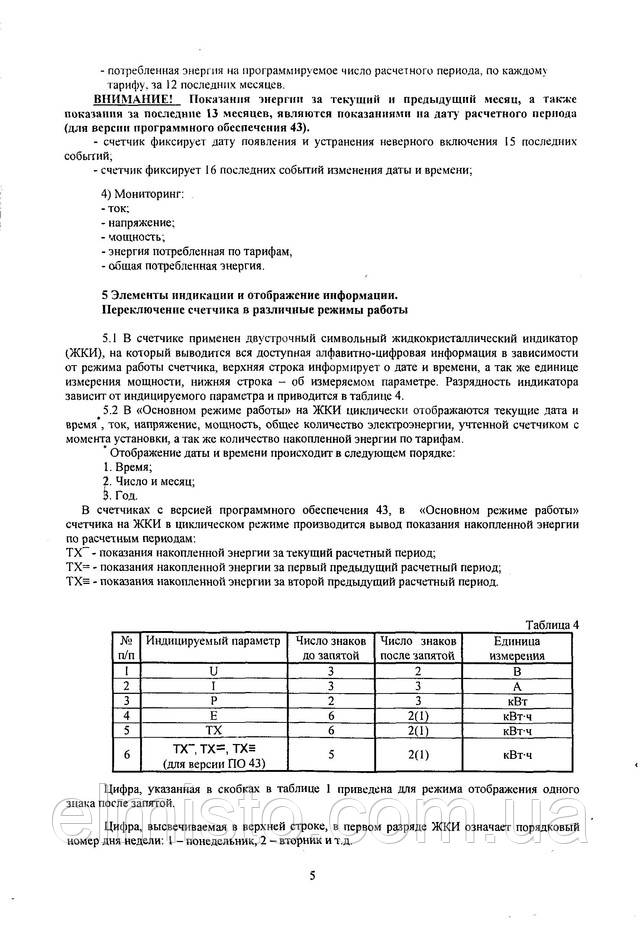 Паспорт двухтарифного счетчика СТК1-10.K52I4Zt