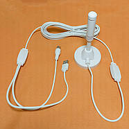 Антена телевізійна DVB-T2 HDTV 4K Ultra HD кімнатна, активна з підсилювачем 30 dBi, кабель 5 метрів, біла, фото 6