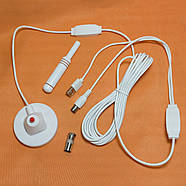 Антена телевізійна DVB-T2 HDTV 4K Ultra HD кімнатна, активна з підсилювачем 30 dBi, кабель 5 метрів, біла, фото 5