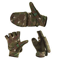 Зимові рукавички рукавиці софтшелл softshell фліс мультикам.Військові перчатки трансформер з обрізаними пальцями.