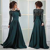 Вечернее длинное платье 2001-1 Зелёный