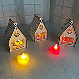 Новорічний підсвічник білий "Олені" Розмір:12*8*8 см, фото 2