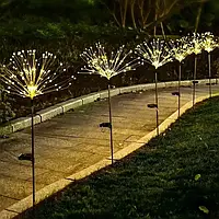 Фонарь садовый фейерверк газонный на солнечной батарее 150 led(2шт)