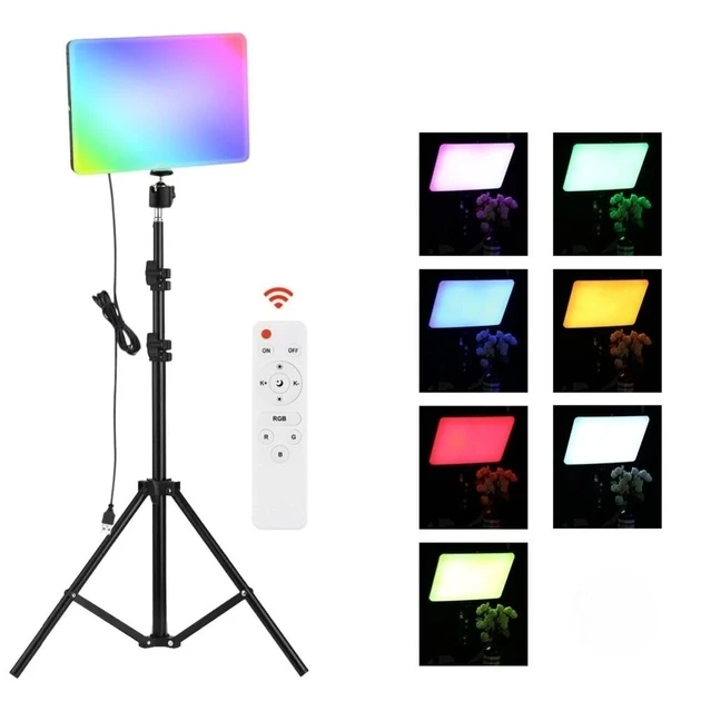Світлодіодне відео світло Camera light PM-26 RGBW LED панель живлення від USB + Штатив