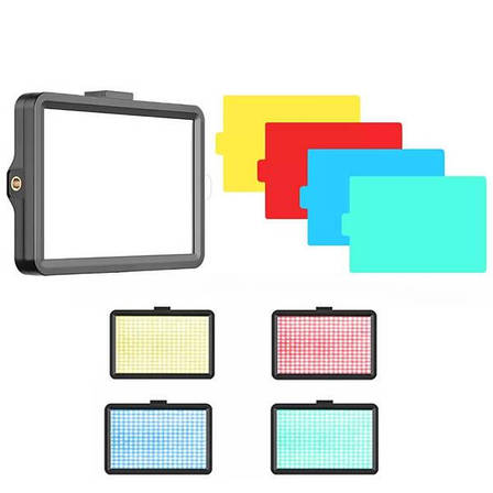 Світлодіодна лампа LED Square Fill Light 10 х15 см відеосвіт із кольоровими фільтрами для фото, фото 1