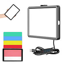 Світлодіодна лампа LED Square Fill Light 19 х 12.5 см відеосвітло з кольоровими фільтрами для фото, фото 5