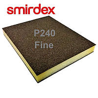 Двусторонняя абразивная губка P240 Smirdex Fine 122×100×12мм