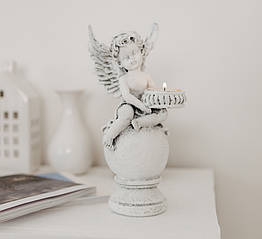 Свічник ангел на кулі (свічка ліворуч) 25*11*11 см, що світиться, СП526-4 св