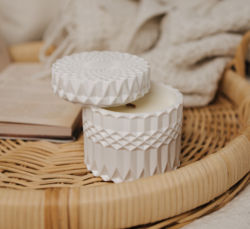 Аромасвічка ROMANTIC TEA SPA WHITE 100% WOOD WAX 200g 42h NAC 1080