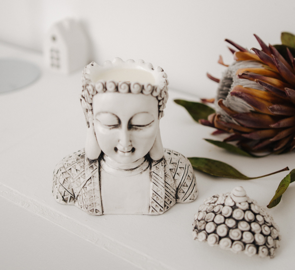 Аромасвічка BUDDHA SANDAL GRAY 100% WOOD WAX 140g 30h NAC 1061