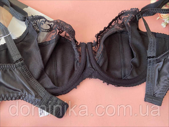 80/85/90/95Е Чорний мереживний бюстгальтер без поролону на 5 розмір, фото 2