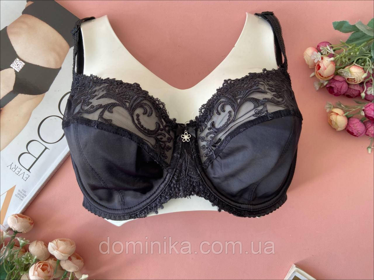 80/85/90/95Е Чорний мереживний бюстгальтер без поролону на 5 розмір