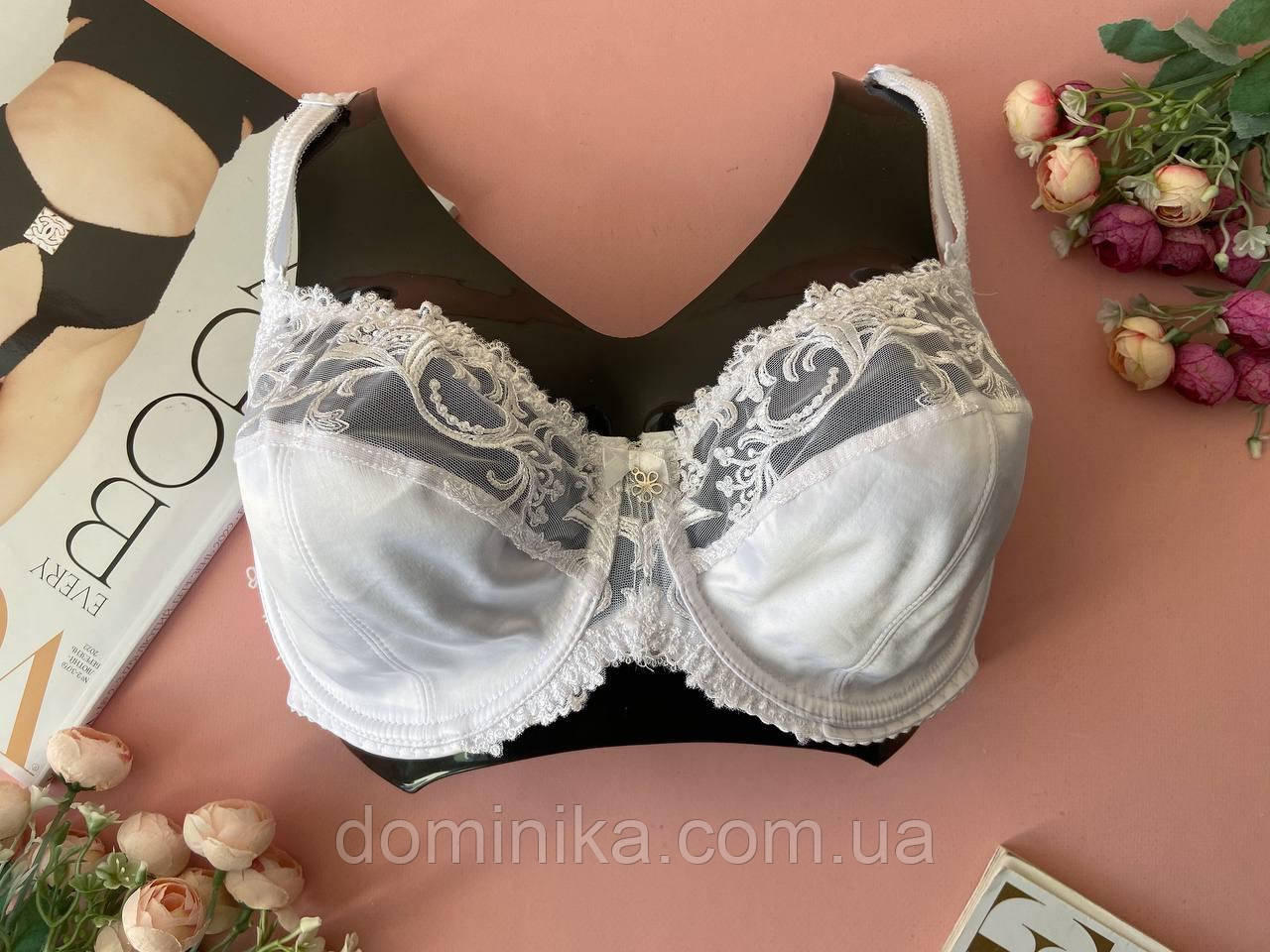 80/85/90/95/Е Білий мереживний бюстгальтер без поролону на 5 розмір