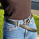 Жіночий класичний тонкий пояс 001 чорний, фото 2