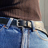 Жіночий класичний тонкий пояс 001 чорний, фото 3