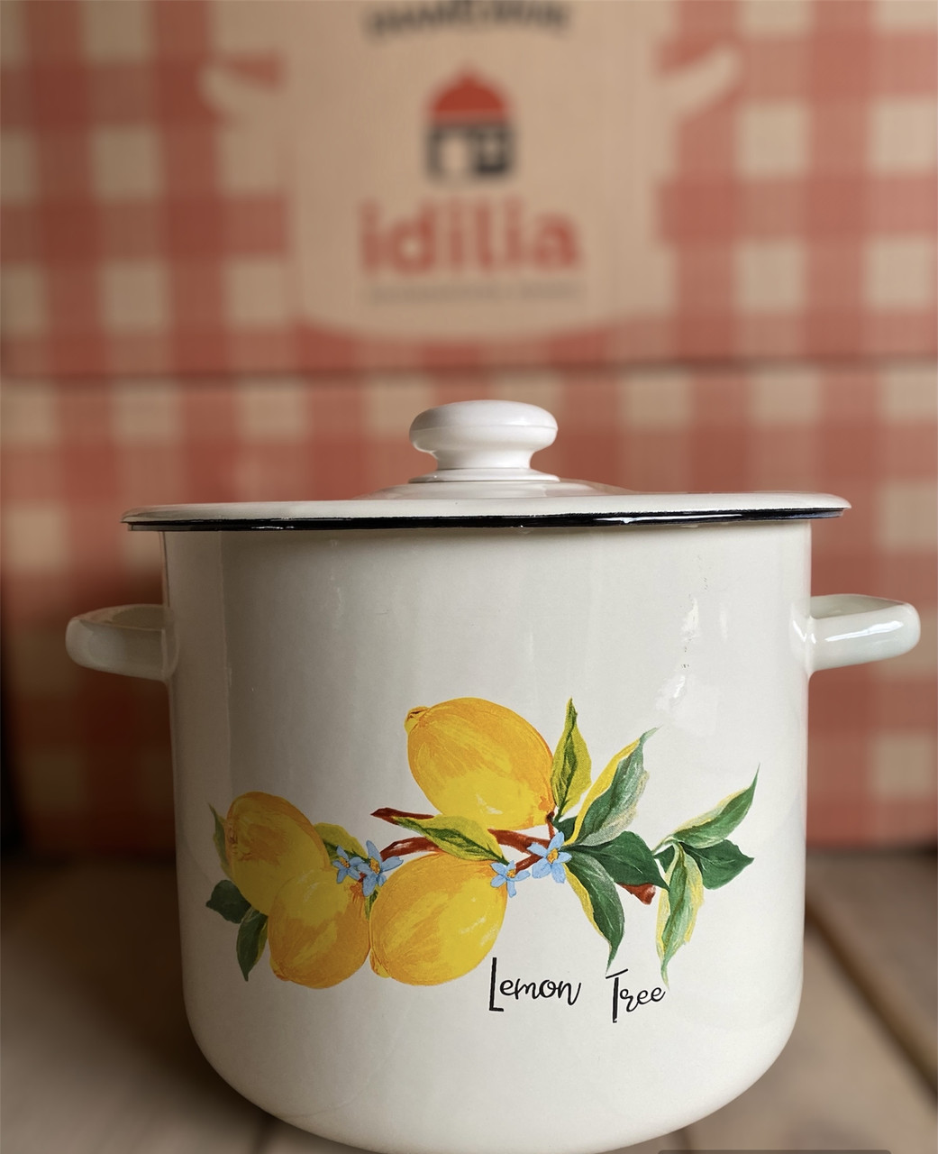 Каструля емальована 5.5л Лимонне дерево молочна Idilia 1617/2