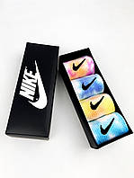Махрові високі чоловічі термо в крафт боксі Nike - tie-dye в коробці 4 пари шкарпеток утепленні