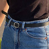 Жіночий класичний тонкий пояс 003 чорний, фото 2