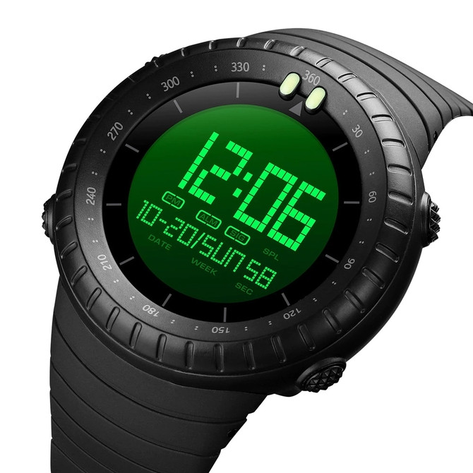 Мужские водостойкие часы спортивные тактические черные Skmei Ribas ShoppinGo Військовий Чоловічий водостійкий - фото 3 - id-p2036468941