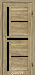 Двери Леадор экспресс/ Leador Express LARIANA Клен золотий чорне скло