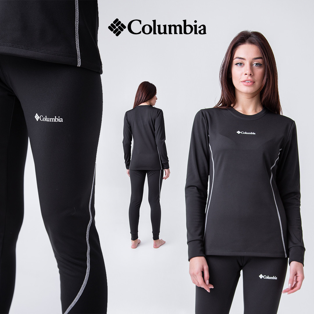 Жіноча термобілизна Columbia, Термобілизна жіноча Columbia зимова чорна, комплект зимової термобілизни, фото 1