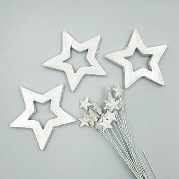 Набір цукрових прикрас Slado Зоряний набір срібний — 18 шт.