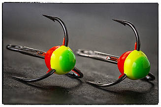 Трійник з краплею для балансирів та зимових блешень " світлофор " Col 5 №12