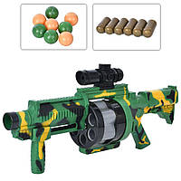 Детский игрушечный автомат PT017-2 43см, мишень, пластиковые снаряды 8шт, шарики 10штке