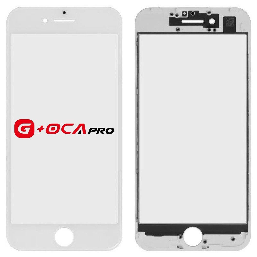 Скло (для ремонту дисплея) для iPhone 7 біле з рамкою з OCA G+OCA Pro