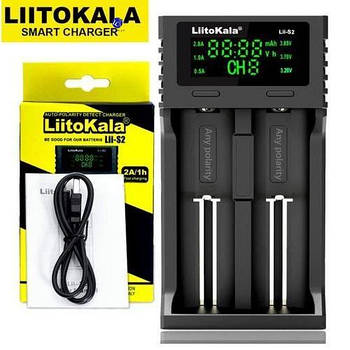 LiitoKala Lii-S2 універсальний зарядний пристрій для 18650, 26650, 21700, ААА Li-Ion, LiFePO4, NiMH