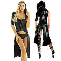 Блискуче боді з лакованої шкіри, тренчкот, плащ, сексуально спідня білизна для ігор для дорослих