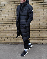 Мужская Длинная Зимняя Куртка Парка Nike Черная