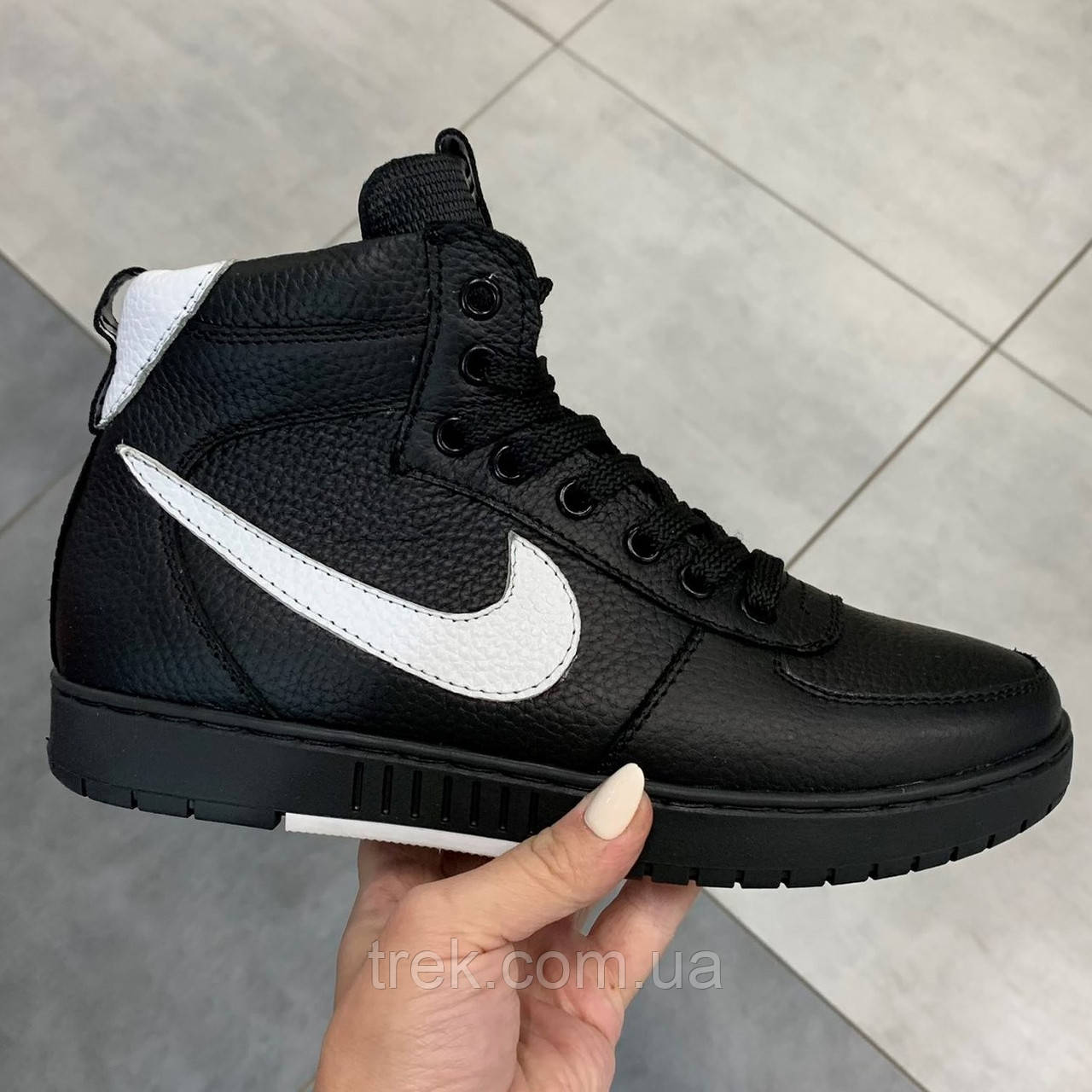 Кросівки шкіряні зимові чорні /30624/ 39р, фото 1