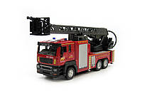 Модель пожарная машина 1210-59E, масштаб 1:43, звук, свет, инерция, брызгает водой