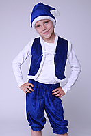 Карнавальный костюм Гном №1 велюр (синий) Гномик 98 см и прокат 200 грн