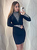Стильне нарядне жіноче міні плаття Miss Moi чорне зі стразами (Туреччина Міс Мої), фото 2
