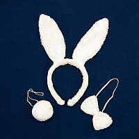Набір Плейбойчик білий вуха краватка-метелик хвостик