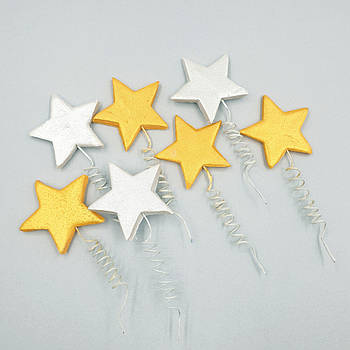 Набір цукрових прикрас Slado Зірочки золоті-срібні — 7 шт.