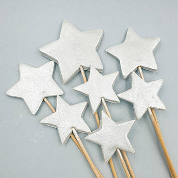 Набір цукрових прикрас Slado Зірочки срібні — 7 шт.