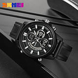 Кварцовий чоловічий цифровий годинник Skmei 2235BKBK Black, фото 4