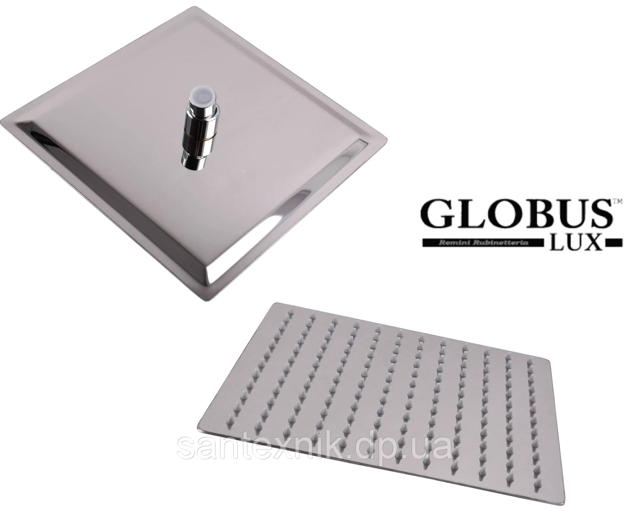 Душова лійка 200х200мм Globus Lux STQ-0200 (нержавіюча сталь) хром
