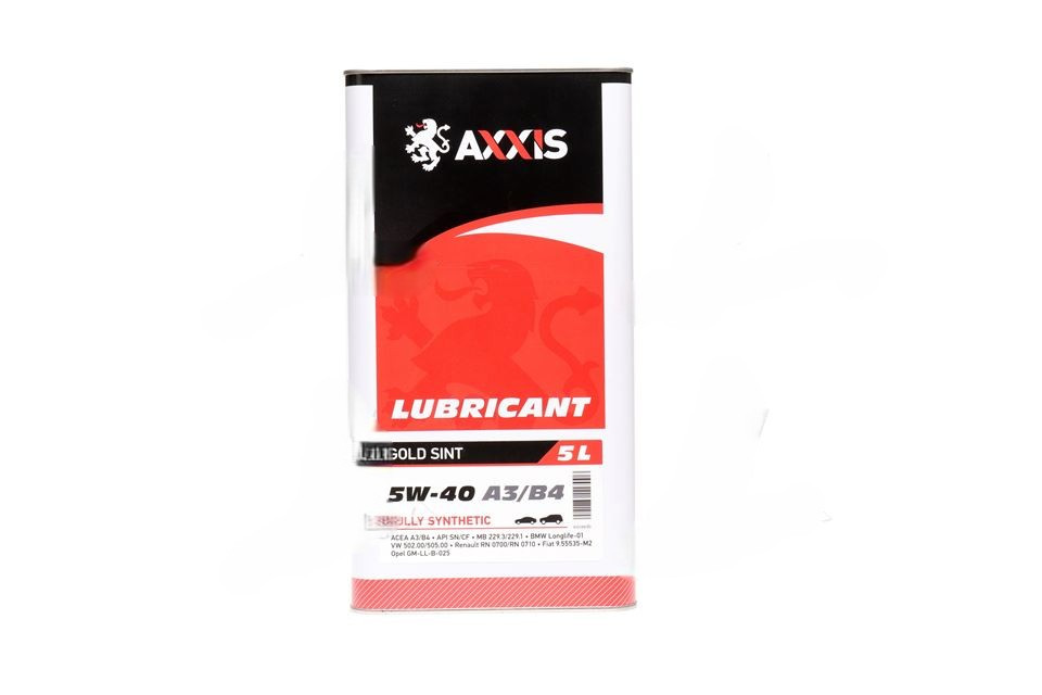 Масло моторн. AXXIS 5W-40 A3/B4 Gold Sint (Канистра 5л) 48021286117