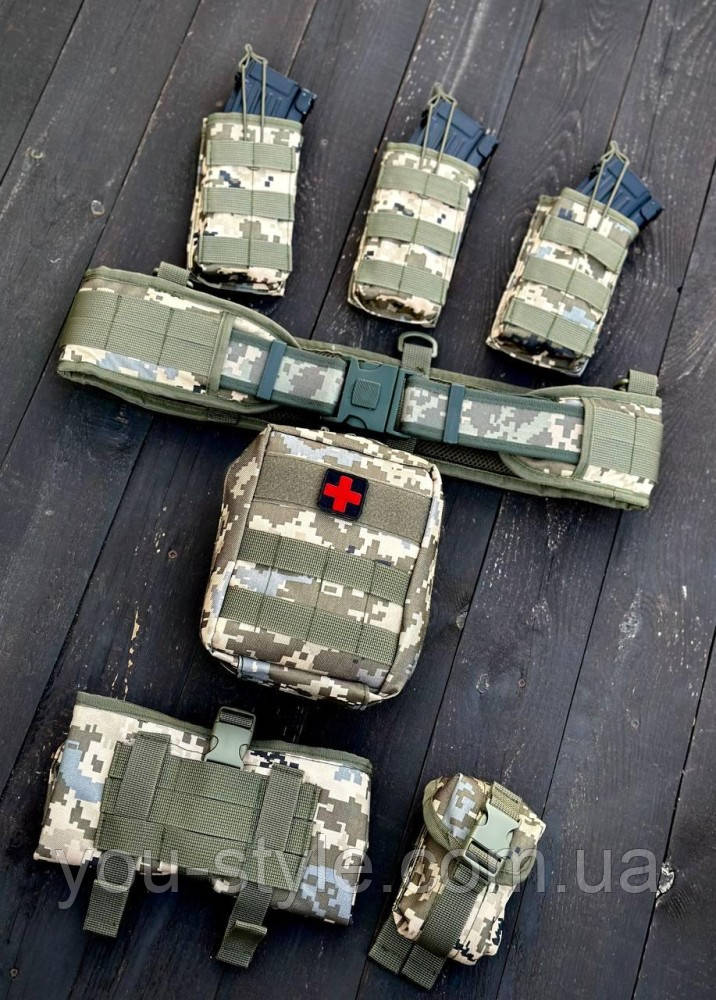 Розвантажувальний ремінь РПС факсекс з плечовим ременем + 6 підсумків піксель
